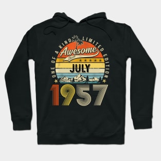 Awesome Since July 1957 Vintage 66th Birthday Hoodie